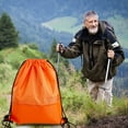 thumbnail image 6 of ZDWQFA Unisex Waterproof Drawstring Waterproof Draw String Back Sack with Zip Pocket, Black, 6 of 7