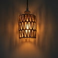 thumbnail image 6 of FSLiving H Type Track Lighting Pendants Twine Natural Rattan Shade Modern Vintage Style, Dimmable E26 Socket Track Mount Pendant Lights Decorate for Kitchen Island Customizable 3.2ft, 6 of 8