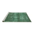 thumbnail image 2 of Ahgly Company Machine Washable Indoor Round Abstract Turquoise Blue Modern Area Rugs, 8' Round, 2 of 4