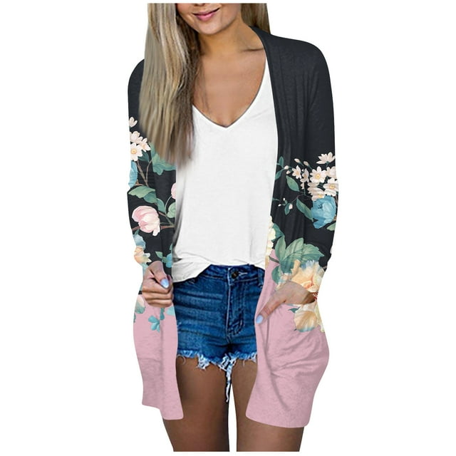 LTTVQM Women's Cardigans Lightweight Long Sleeve Solid Color Cardigan