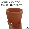thumbnail image 3 of Hakan Kapadokya Handmade Pottery Mug Set of 4, Clay Cups for Beverages, Unglazed Clay Bowls, 4 Pcs, 16.9 Oz, 3 of 11