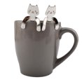 thumbnail image 1 of Nuevo 2 uds cuchara de café y té de acero inoxidable Mini gato mango largo cuchara creativa herramientas para beber utensilios de cocina cubiertos vajilla brillar Hogar, 1 of 5