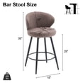thumbnail image 2 of Rongbuk 360° Swivel Modern Bar Stool Set of 2, 26" Upholstered Counter Height Bar Stools with Wingback, Soft Linen Fabric, Counter Chairs with Arm for Kitchen Island or Home Bar, Brown, 2 of 6