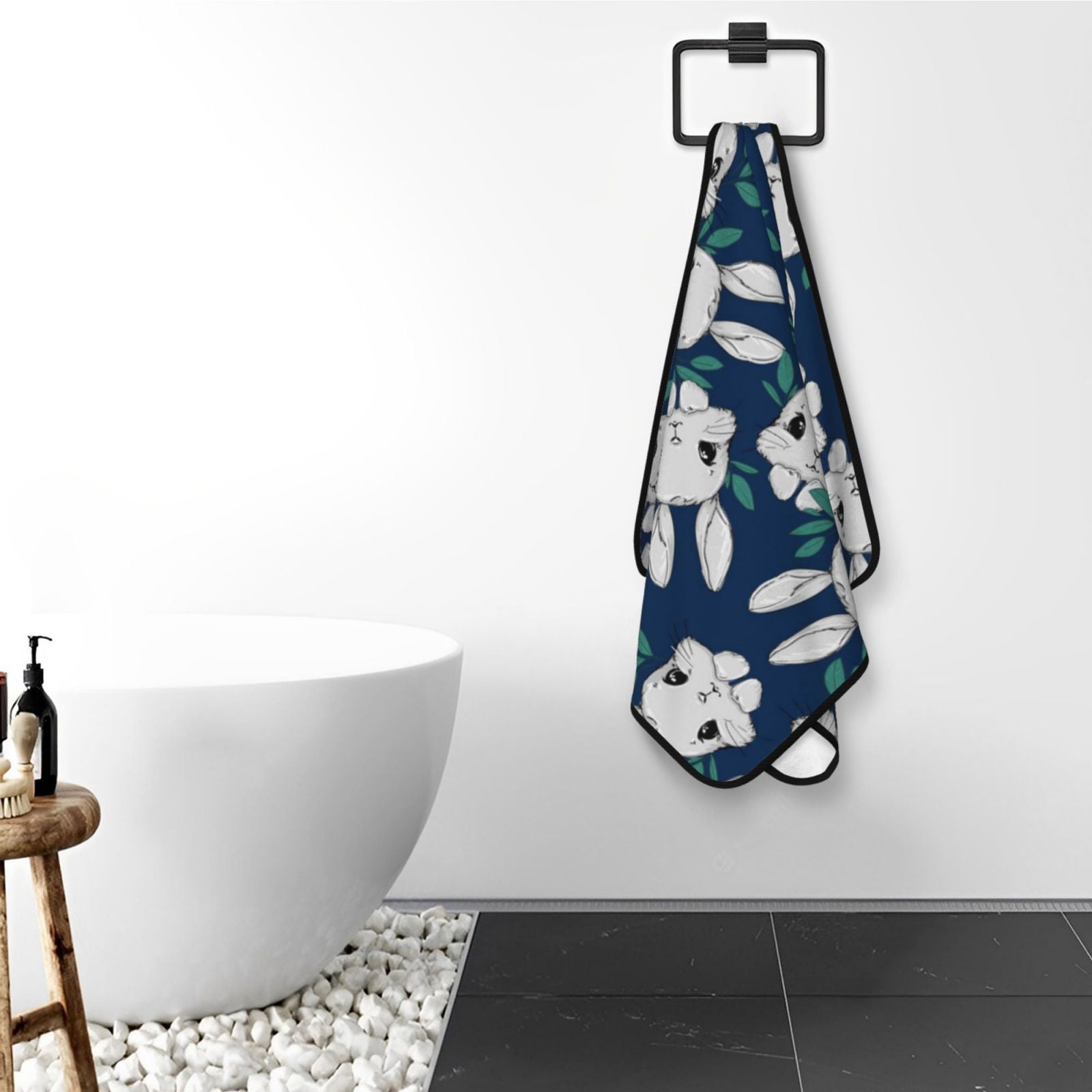 Cotton Bath Towels for Bathroom - Cartoon Cute Rabbit Face Leaf Microfiber Quick Dry Towels for Body Bath Sheets, Personalized Beach Towel, Soft Shower Towels for Travel Home Beach 27*55in