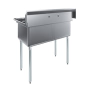 18″ x 18″ x 12″ Two Compartment Stainless Steel Commercial Kitchen Prep & Utility Sink | NSF