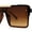 Tortoise / Brown, variant on Mens Luxury Mod Rimless Block Lens Shield Oversize Sunglasses Black Smoke
