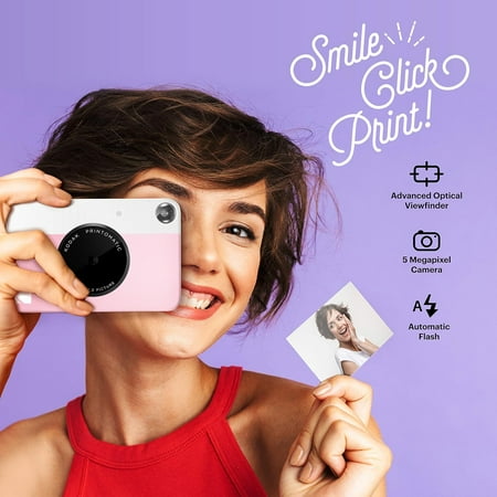 Kodak - Printomatic Instant Print Camera - Instant Digital Camera Prints on Zink 2x3" Photo Paper - Pink
