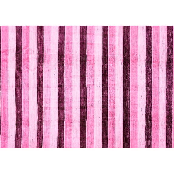 Ahgly Company Indoor Rectangle Solid Pink Modern Area Rugs, 5' x 7'