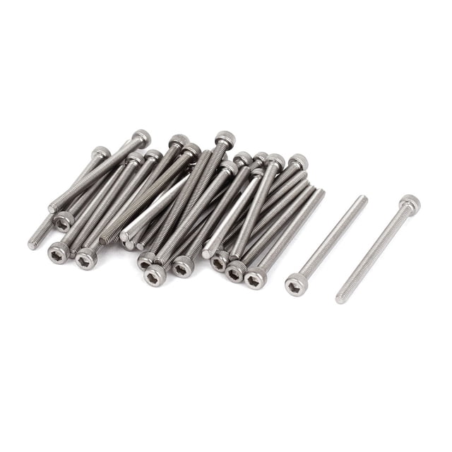 Unique Bargains Vis à Clé Hexagonale en Acier Inoxydable M3x40mm Pas 0.5mm 30 Pcs