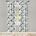 thumbnail image 3 of Ambesonne Scandinavian Curtains, Longboats Viking Folk, Pair of 28"x84", Black Pale Blue Grey, 3 of 5