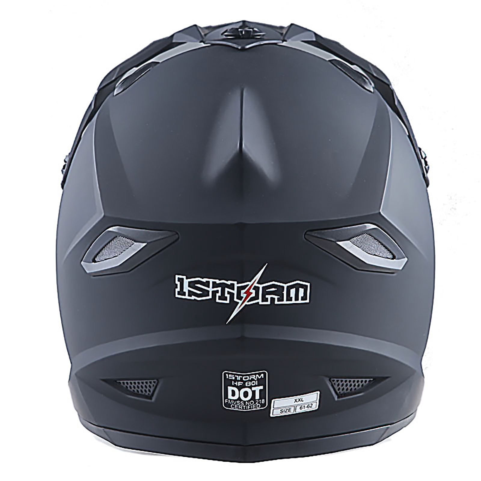 1Storm Motocross Adult Helmet ATV Dirt Bike BMX MX Helmet F801CLS Racing Style Matt Black