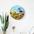 thumbnail image 4 of 12 Inch Wall Clock Battery Operated Silent Clock Decorative for Office, Kitchen, Outdoor, Living Room，Bird Sunflower Floral Pattern, 4 of 4