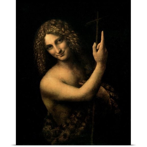 Great BIG Canvas Leonardo da Vinci Poster Print entitled St. John the Baptist, 1513-16