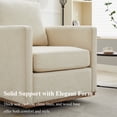 thumbnail image 4 of Tynzuro Set of 2 Mid-Century Swivel Accent Chairs with Pillow for Living Room, Chenille, Beige, 4 of 8