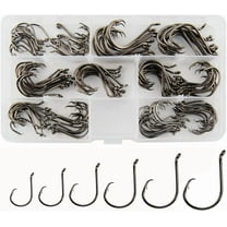 Circle Hooks Saltwater Fishing Hooks, 150pcs Fishing Circle Hooks 2X Strong Offset Octopus Catfish Fishing Hooks Assortment High Carbon Steel Bait Fishing Hooks Kit – Size #1 1/0 2/0 3/0 4/0 5/0