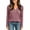 Hot Pink, variant on Knitted Striped Fall Tops for Women V Neck Solid Color Loose Fit Sweater Long Sleeve Warm Brushed Undershirts