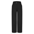 thumbnail image 4 of Jalioing Women's Palazzo Pants Button Waist Wide Leg Baggy Trousers with Pocket Summer Dressy Fashion Work Pants, 4 of 6