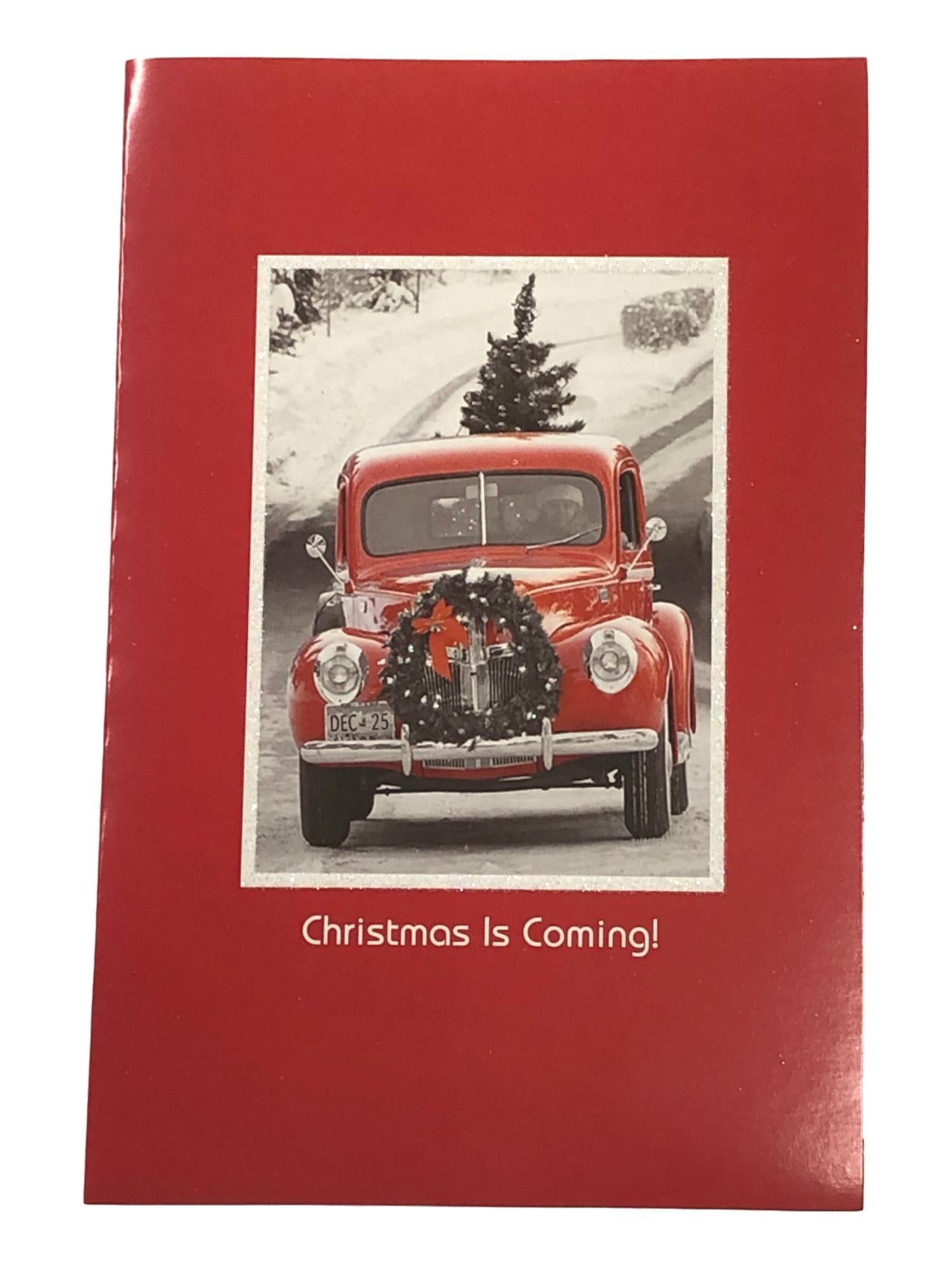 Old Red Truck Wreath Christmas Is Coming Holiday Cards Walmart Com Walmart Com