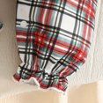 thumbnail image 6 of AWZXDE Girls fashion rompers Ruffle Sleeve Ribbed Knit Plaid Patchwork Rompers Toddlers clothes for girls Bow Headband Complete Outfit Set Purple - 6-9 Months, 6 of 6