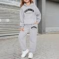thumbnail image 2 of SGMVNU Girls Sweatsuit 2 Piece Outfits Boys Hooded Sweatshirt and Jogger Sweatpants Tracksuit Set Tracksuit Clothing Set, Size 9-10 Years, Light Gray, 2 of 4