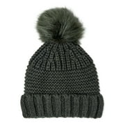 Time and Tru Womens Mixed Knit Pom Beanie