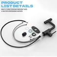 thumbnail image 6 of Matte Black Bathroom Sink Faucet with Pull Down Sprayer - 4 Mode Single Handle Vanity Faucet Waterfall Bathroom Faucet with Pull Down Sprayer (No Drain), 6 of 14
