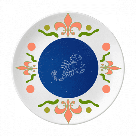 

Star Universe Scorpio Constellation Pattern Flower Ceramics Plate Tableware Dinner Dish