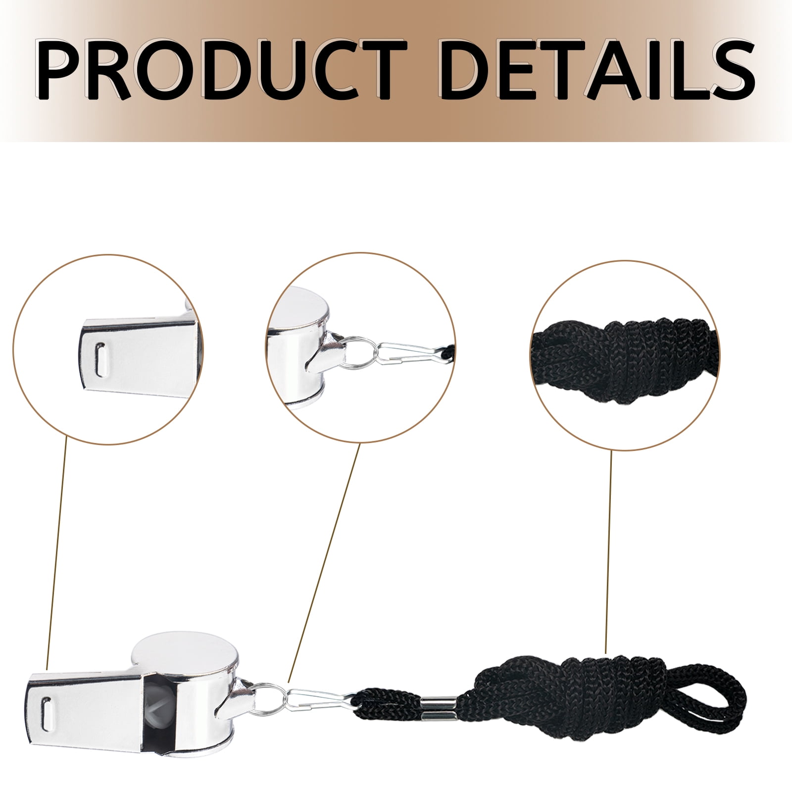 8 Pack Whistles, Stainless Steel Coach Whistles for Adults, Loud Whistle, Sports Whistle with Lanyard, Metal Whistle Emergency for Polices Adults Teachers Students Outdoor Sports