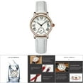 thumbnail image 3 of Reloj Mujer Analógico Redondo Cuarzo Correa De Cuero Fecha Reloj Clásico Reloj De Pulsera Correa Blanca, 3 of 7