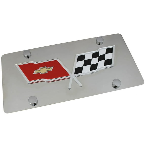 Chevy Corvette C3 Logo License Plate (Chrome)