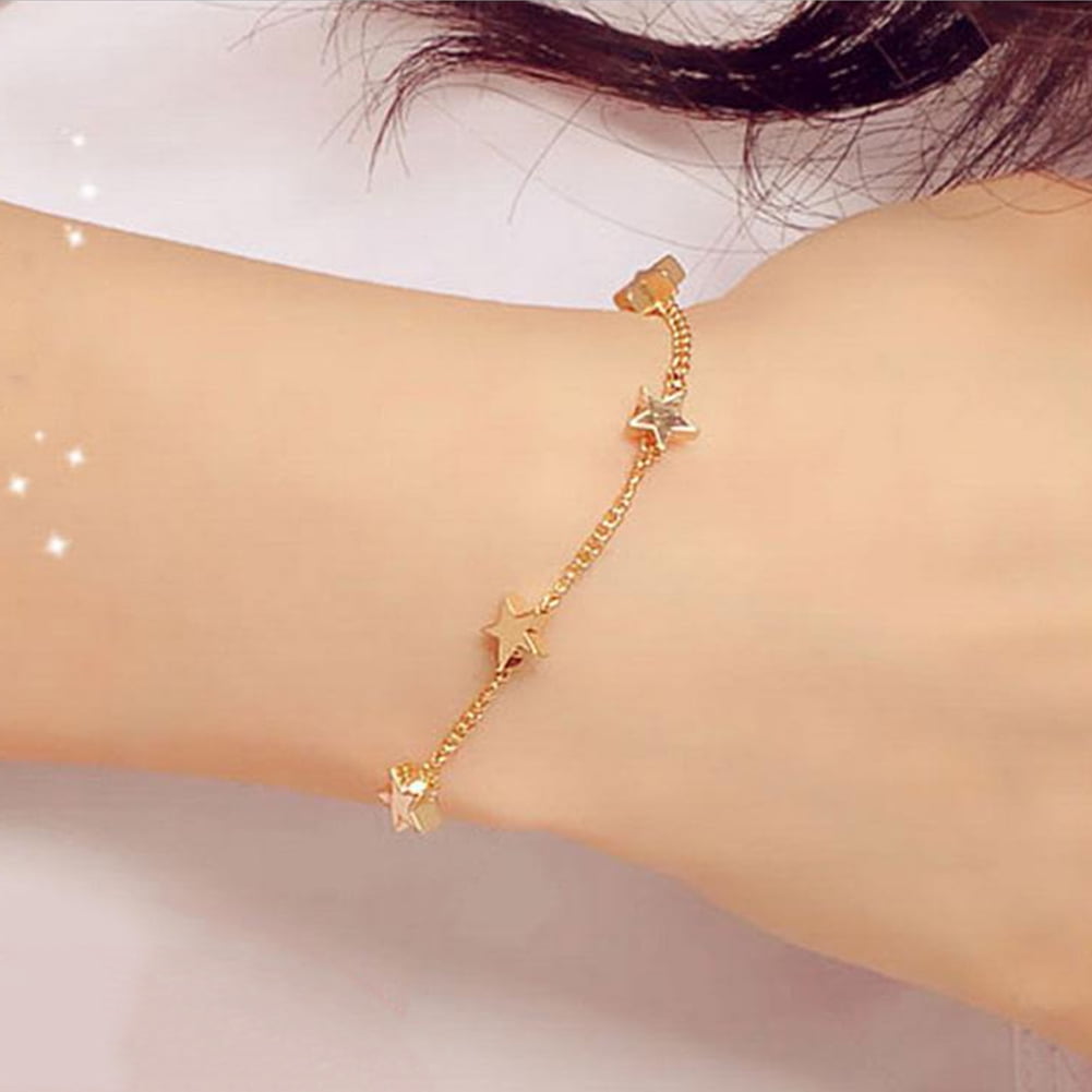 Fashion Silver Plated Crystal Chain Bracelet Women Cuff Bangle New Jewelry Gift