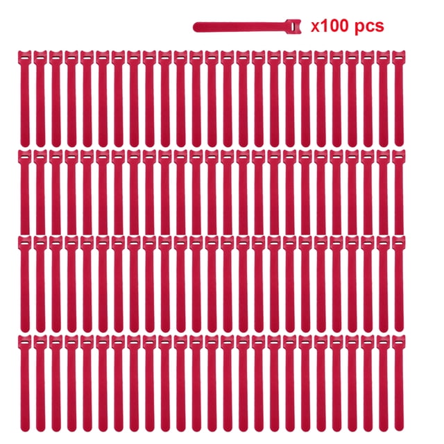 Sangles Réutilisables de Gestion des Câbles en Nylon - Attaches Autoagrippantes Rouges 12 mm x 250 mm pour Organiser les Câbles de Bureau/bureau, Fils de Haut-Parleur, Cordons d'Ordinateur, Arts et Artisanat, Équipement de Camping - Durables,