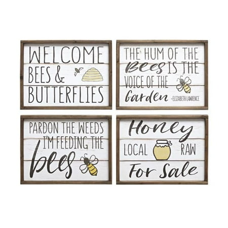Imax Za0490514 Honey Bee Wall Decor 44 Set Of 4 Walmart Canada
