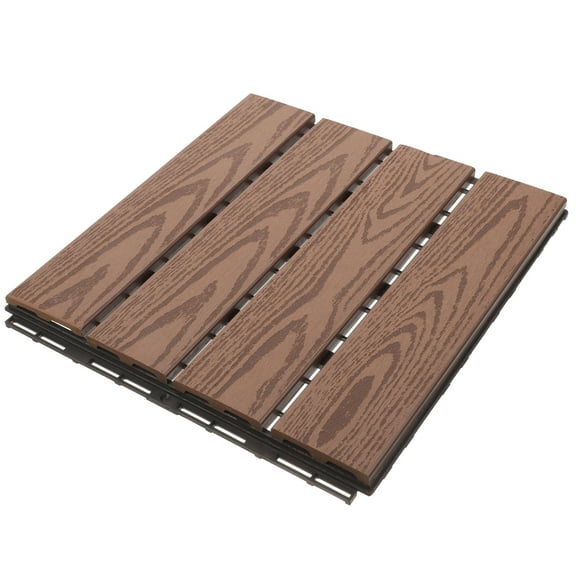 WASHWEPE Outdoor Flooring Tiles 30X30X0.8Inch Coffee Color Anti-Slip for Pathways and Lawns 1 Set