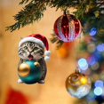 thumbnail image 1 of Adornos para árbol de Navidad, adornos colgantes para árbol de Navidad, dinosaurio, lindo gato navideño, colgante decorativo para árbol de Navidad, casa de campo, decoración para exteriores e interior, 1 of 6