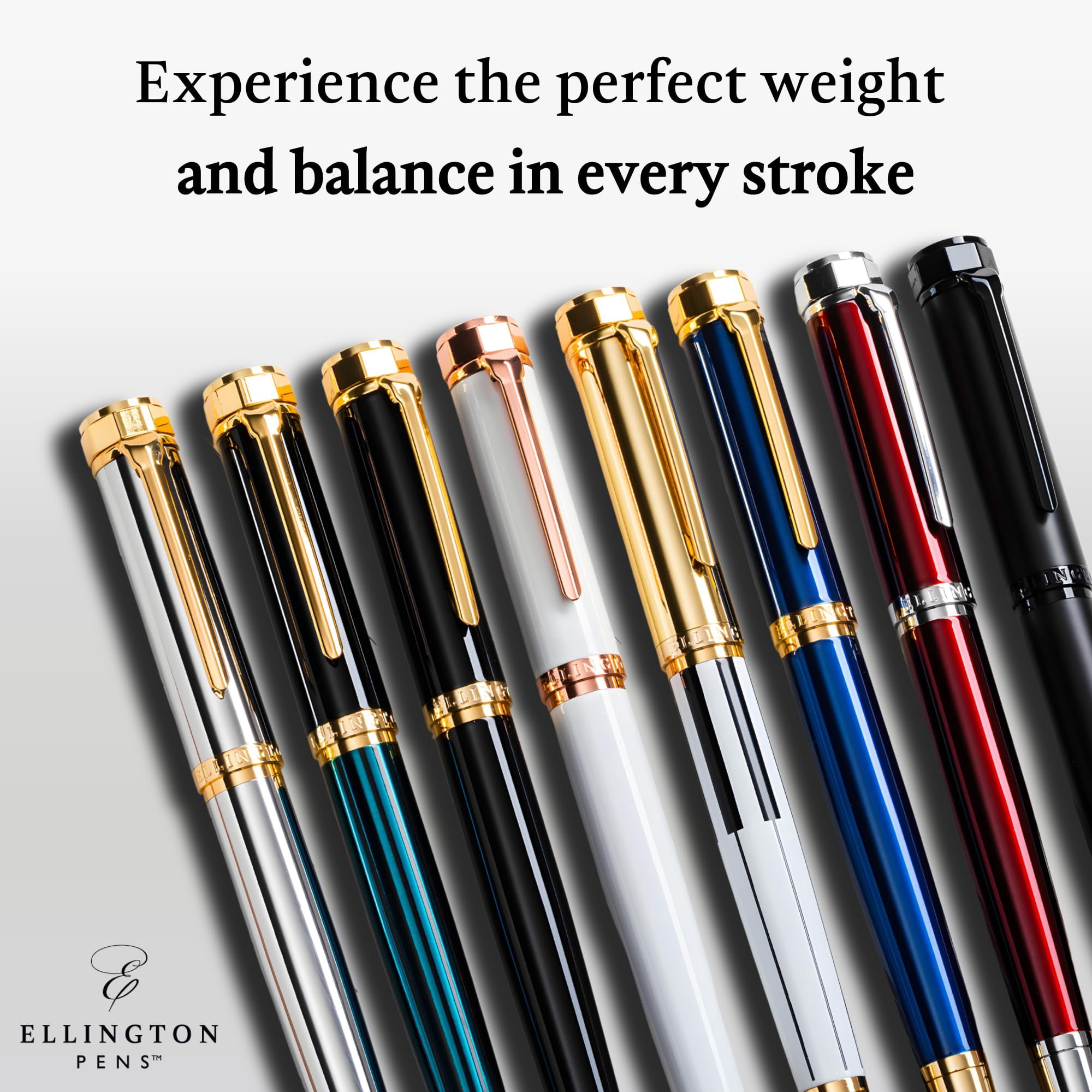 Ellington Pens Luxury Fountain Pen Set - Extra Fine Nib- Includes 3 Ink Cartridges, Refillable Ink Converter, Gift Box- Fountain Pens For Writing, Calligraphy, Journaling, Sketching (Scarlet Slate)