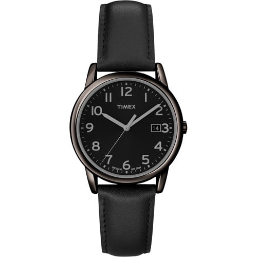 Timex Men's Easy Reader Watch, Black Leather Strap by Timex