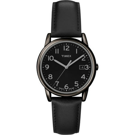 Timex Men's South Street Watch, Black Leather Strap