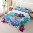 thumbnail image 3 of Erosebridal Cute Mermaid Twin Quilt Set,Coral Underwater Art Twin Coverlet Set For Girls,2 Pieces, 3 of 7