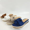 thumbnail image 6 of NGTEVOOS Women Bowknot Beach Summer Slippers Platform Slope Heels Plus Size Shoes, 6 of 6