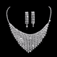 thumbnail image 5 of Conjunto de joyería de boda para novia, pendientes, collar y gota de agua con circonitas y diamantes brillantes, 5 of 6
