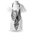 thumbnail image 3 of Vintage Apron Italian Rome Heraldry Eagle Statue Pattern European Empire Heritage Culture Print, Unisex Kitchen Bib Apron with Adjustable Neck for Cooking Baking Gardening, Black White, by Ambesonne, 3 of 3