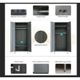 thumbnail image 2 of CJF Metal Storage Wardrobe Cabinet Armoire Closet with Adjustable Hanging Rod for Bedroom, Laundry Room (Dark Grey), 2 of 5