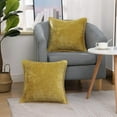 thumbnail image 5 of Spring Chenille Soft Cozy Throw Pillow Covers 18x18 Set of 2, Modern Farmhouse Boho Velvet Decorative Pillow Cases with Stitched Edge for Couch Sofa Bed Home Decor, Mineral Yellow, 5 of 9