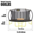 thumbnail image 2 of 12FT Trampoline for Kids & Adults, Outdoor Recreational Trampoline with Basketball Hoop, Ladder & Enclosure Net, Pumpkin Trampoline with Curved Poles, 660 Weight Capacity, 2 of 6