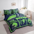 thumbnail image 2 of Erosebridal Football Comforter Set Twin Size,Rugby Bedding Set Teens,Sports (Comforter+Fitted+Flat Sheet+2 Pillowcases+2 Throw Pillow Covers) 7 Pieces Bed Set, 2 of 5