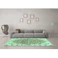 thumbnail image 3 of Ahgly Company Machine Washable Indoor Rectangle Abstract Turquoise Blue Modern Area Rugs, 6' x 9', 3 of 4