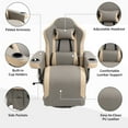 thumbnail image 6 of HOMCOM Manual Recliner Armchair PU Leather Lounge Chair w/ Adjustable Leg Rest, 135 °   Reclining Function, 360 °   Swivel, Cup Holder and, Storage Pocket, 6 of 9