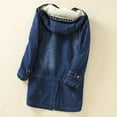 thumbnail image 6 of ClodeEU Women's Hooded Sherpa Lined Long Denim Coat,Trendly Warm Button Outerwear With Pockets Blue,Womens Plus S, 6 of 8