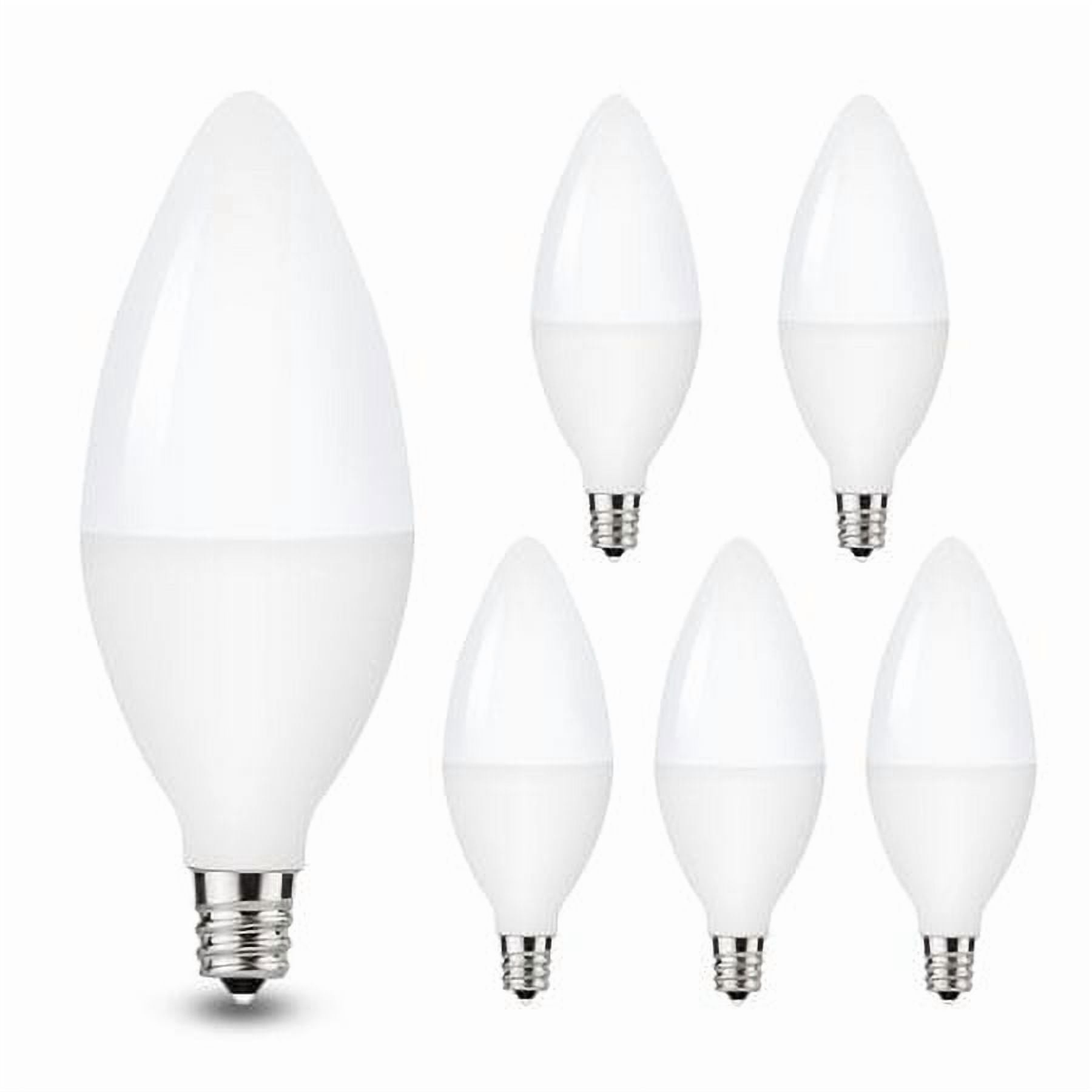 YANSUN 5W E12 Candelabra LED Light Bulbs, 60W Equivalent, Daylight White 5000K, Kitchen Light for Home Bulb, Ceiling Fan Lights, Chandelier Lighting, Dimmable Pack of 5